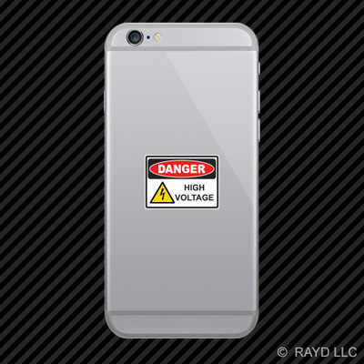 Danger High Voltage Cell Phone Sticker Mobile Die Cut