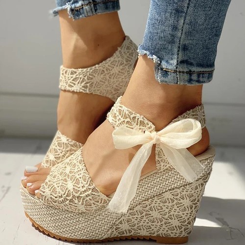 Zapatos De Tacón Con Cuña Para Mujer, Sandalias De Plataforma Para Fiesta 2025 - Bild 7 von 17