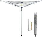 Collapsible 4-arm Rotary Outdoor Umbrella Drying Rack Clothes Dryer Clothesline