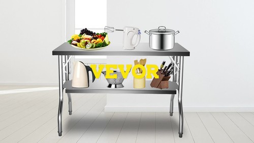 VEVOR Stainless Steel Kitchen Bench Commercial Prep Table 1220x610mm Work Table - Video 1 of 1