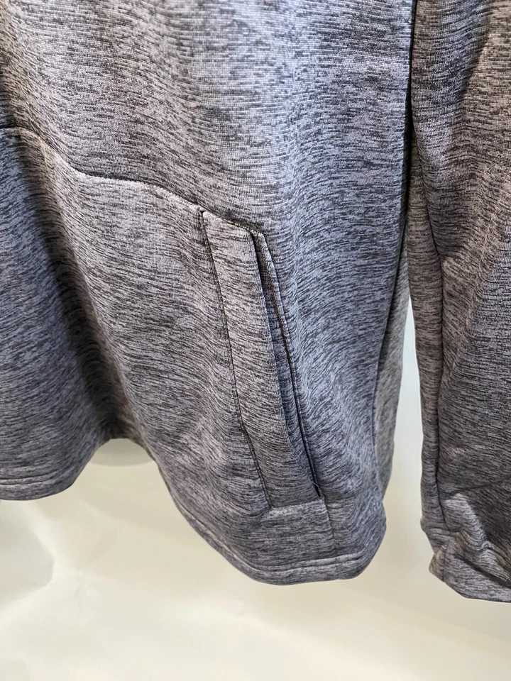 Devon & Jones NWT Men's Med Newbury Melange Fleece Quarter-Zip Grey no logo - Image 2 of 4