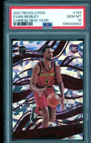 Evan Mobley Rookie Card 2021-22 Revolution Chinese New Year #143 PSA 10