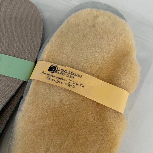 Steger Mukluks Mocassini Uomo Taglia 14 W Solette Larghe Pelle di Pecora e Contorno *2 PAIA - Foto 2 di 5