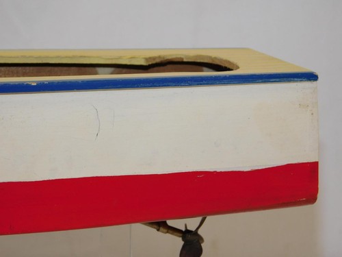 FRÜHE VINTAGE Kajütkreuzer Holz Boot Batterie mit TON Motor JAPAN Toytime Ito 12" - Bild 12 von 18