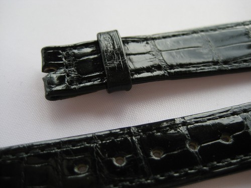 GENUINE PATEK PHILIPPE LEATHER CROCODIL WATCH STRAP BAND BLACK 20 mm x 14 mm NWD - Picture 5 of 24