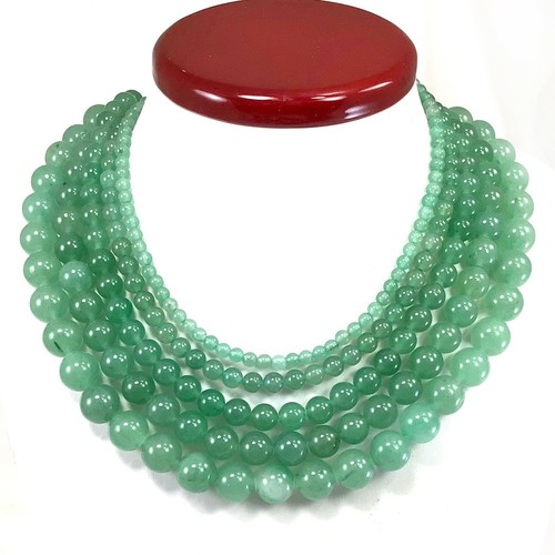 Collar con cuentas de piedras preciosas hecho a mano joyería redondo suave con broche de langosta plateada - Imagen 35 de 241