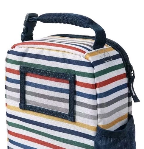 Fulton Bag Co Insulated Lunch Bag Upright Box Striped Microban Hard Liner NEW - Picture 7 of 14