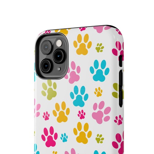 Bunte robuste Handyhülle mit Haustierpfotenabdruck für Hund liebt iPhone - Bild 81 von 92