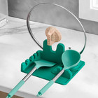 Heat-Resistant Silicone Spoon Holder with Lid Rest - Bpa Free, Non-Slip Green