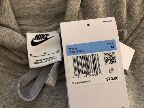 New M Nike Michigan State Spartans MSU Gray Hoodie Sweatshirt Retro Logo Men - Picture 7 of 7