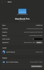 Apple MacBook Pro 16" 2019 SpcGray-Core i9 2.4GHz 32GBRam 512GB UNLIM WARRANTY