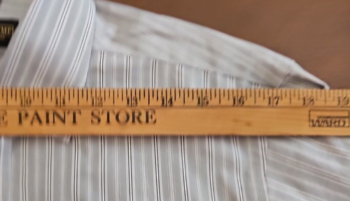 Donald Trump Signature Collection Dress Shirt Gray Striped Collared 16 (32/33) - Picture 6 of 8