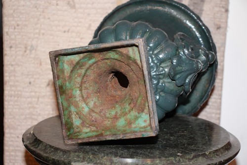Antike Kelchkrater Vase Amphore Eisenkunstguss Hüttenamt Gleiwitz - Picture 6 of 10