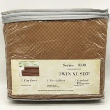 Lavish Home Series 1800 Microfiber 3 Piece Brown Twin XL Sheet Set Pillow Case 