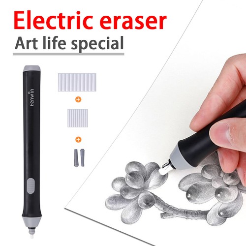 Electric Pencil Eraser Kit Highlights Sketch Drawing With 20pcs Rubber Refills - Picture 2 of 18