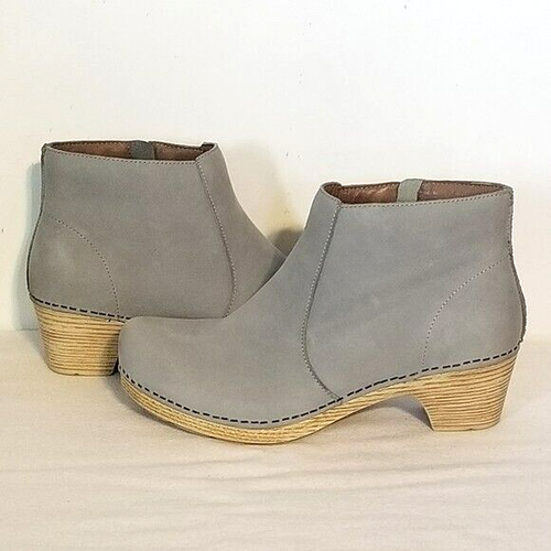Dansko Maria Leather Ankle Boot Gray Nubuck EU 39 US 8 8.5 - Picture 4 of 11