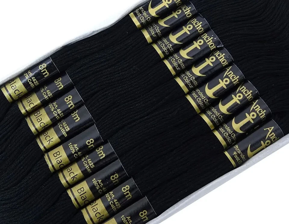 Anchor Threads Stranded Cotton Thread Floss Cross Stitch Hand Embroidery Black - Image 4 of 4
