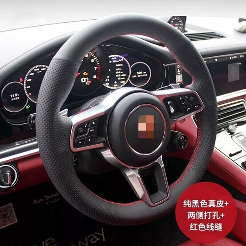 For Porsche Cayman Boxster Cayenne Macan 991 997 Hand Sewn Steering Wheel Cover - Picture 11 of 11