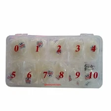 Lamour Natural Nail Tip Size 0-10 (50 pcs each size) + Tip Box