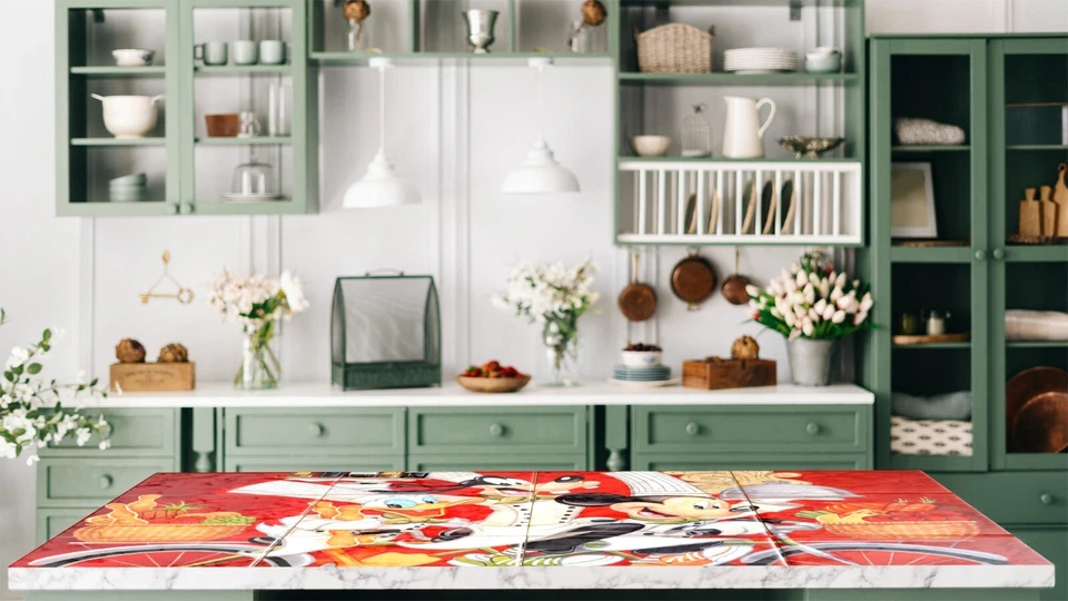 Mural de baldosas de cerámica ecuestre caballo de carreras caballo de carreras salpicadero Foto 4 de 4