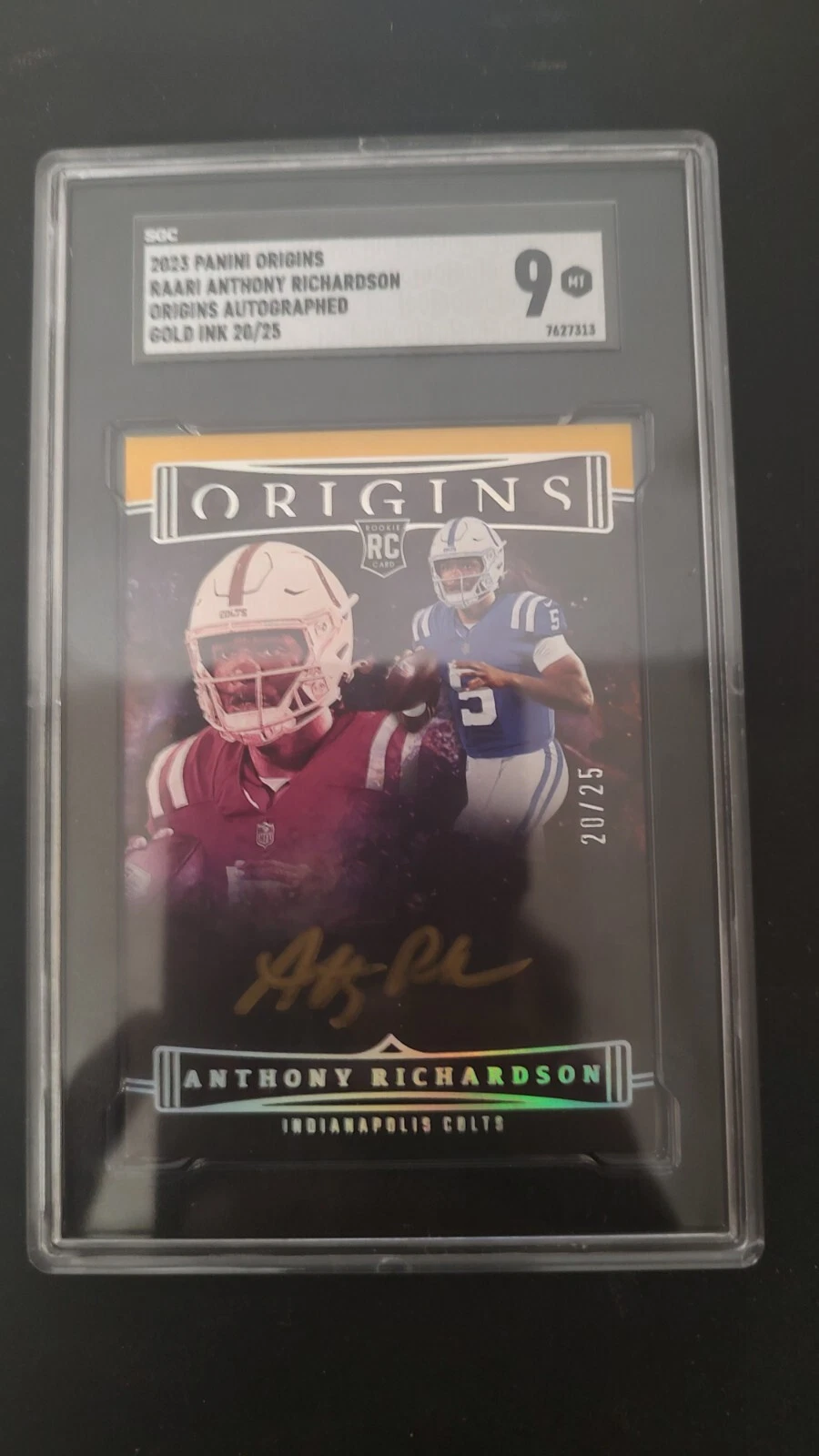 Anthony Richardson Panini Origins Origins Autographs #RAARI Gold Ink