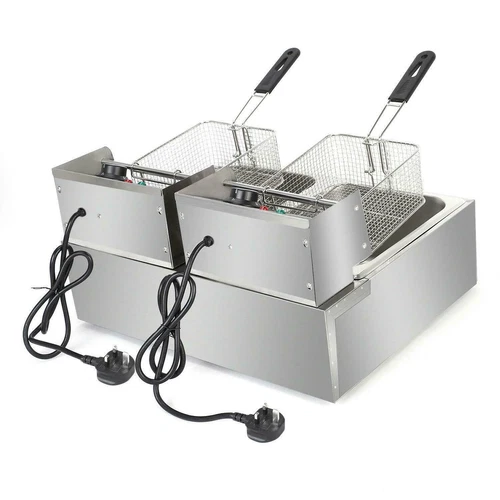12L Friteuse Elektro Fritöse Doppel Fritteuse Öl-Fritteuse mit Frittierkorb DE - Bild 7 von 9