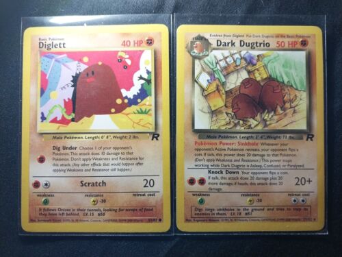 Diglett 52/82 Dark Dugtrio 23/82 Pokemon TCG 2 Card Lot Team Rocket Base Set NM - Picture 1 of 5