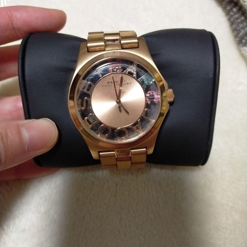 Marc by Jacobs Henry Skeleton Pink Gold Crystal Stones Quartz - Picture 3 of 7