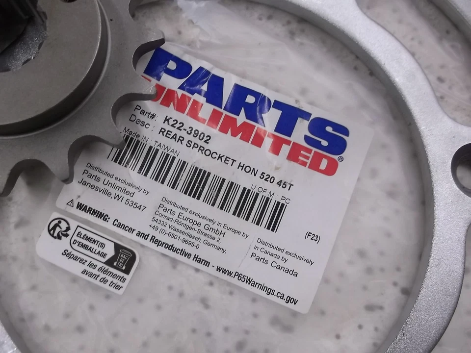 Juego de piñones delanteros traseros honda xr650r 15/45 piezas de acero ilimitadas 2000-2007 Foto 3 de 3