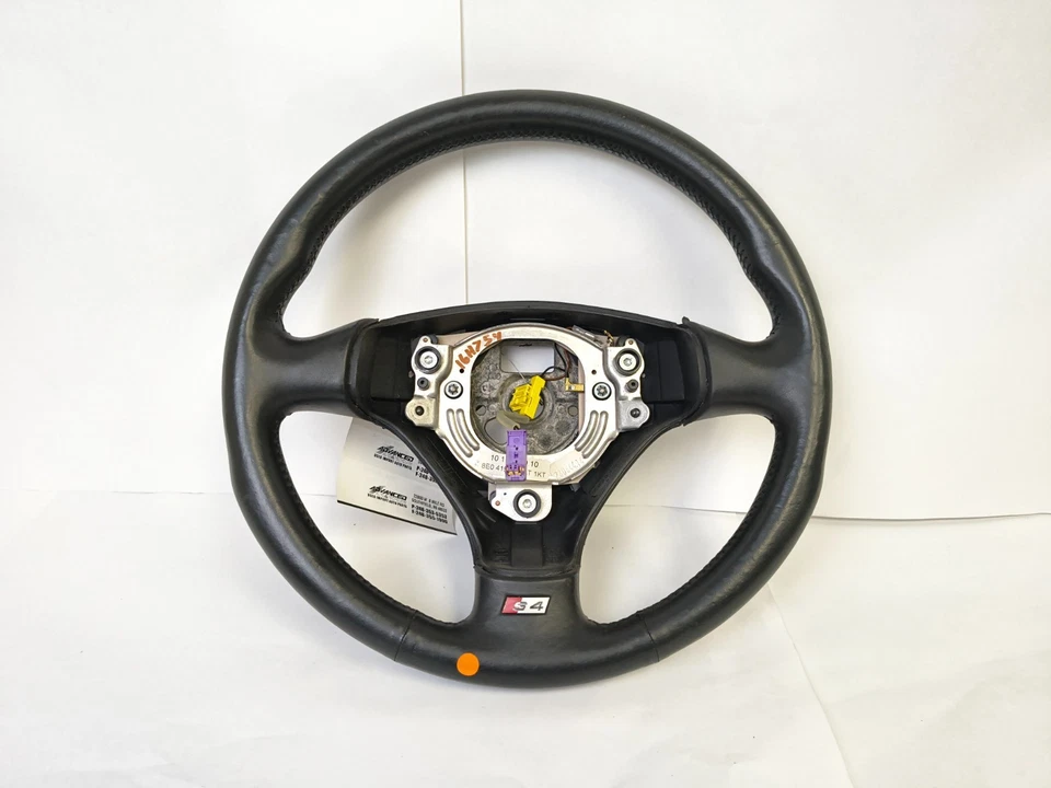 2004-2005 Audi S4 3 Spoke Leather Steering Wheel Black 8E0419091AT OEM - Image 2 of 4