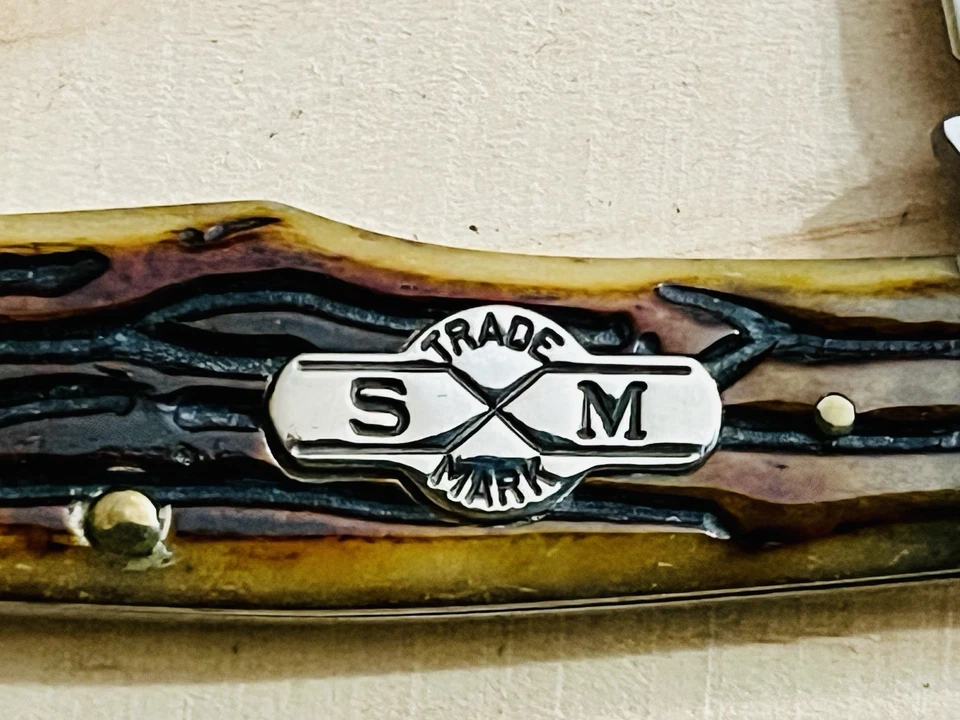 Cuchillo Schatt & Morgan 2005 archivo probado Gunstock Jack hueso # 041140 ATS-34 Foto 4 de 4