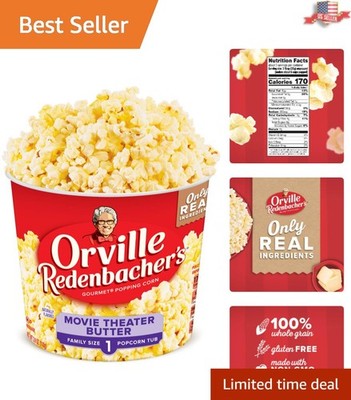 Delicious Movie Theater Butter Popcorn Tubs - 3.9 oz, Perfect for Sharing