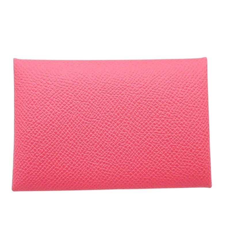 Hermes Calvi Card Case Veau Epsom Rose Azalee 4.1in Unisex Pre-owned thumbnail 2
