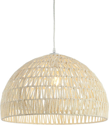 JYL6504A Campana 20'' 1-Light Bohemian Modern Woven Rattan/Iron LED Pendant Farmh