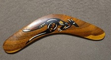 AUSTRALIAN ABORIGINAL DOT ART KANGEROO NATIVE WOOD BOOMERANG SOUVENIR Joe Skeen