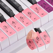 Piano Keyboard Stickers for 88/61/54 Keys,Removable,Leaves No Residue,Multicolor