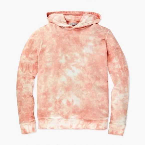 Outerknown Sur Hoodie Mens Medium Pink Tie Dye Snap Organic Cotton Hemp Pullover