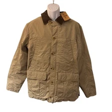 Woolrich Mens Reserve Parka Tan Quilted Button Front Field Jacket Size M