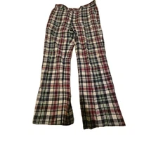 VINTAGE Corbin Mens 34x29 Madras Plaid Dress Pants Trousers Preppy GUC