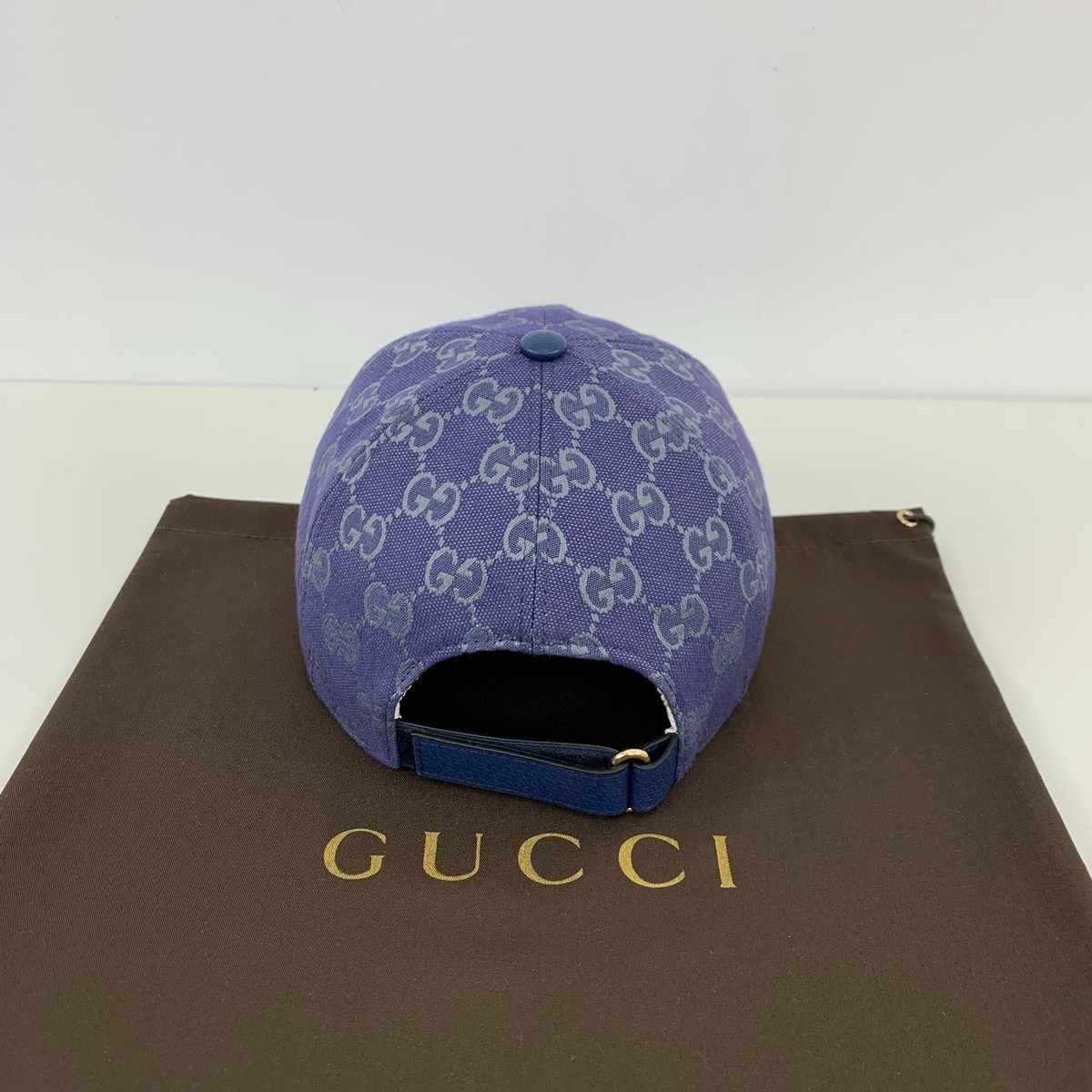 GUCCI Canvas GG Monogram Baseball Cap Blue Silver Gucci GG Monogram Silver Lamé Canvas Baseball Cap Hat Blue  main image 4