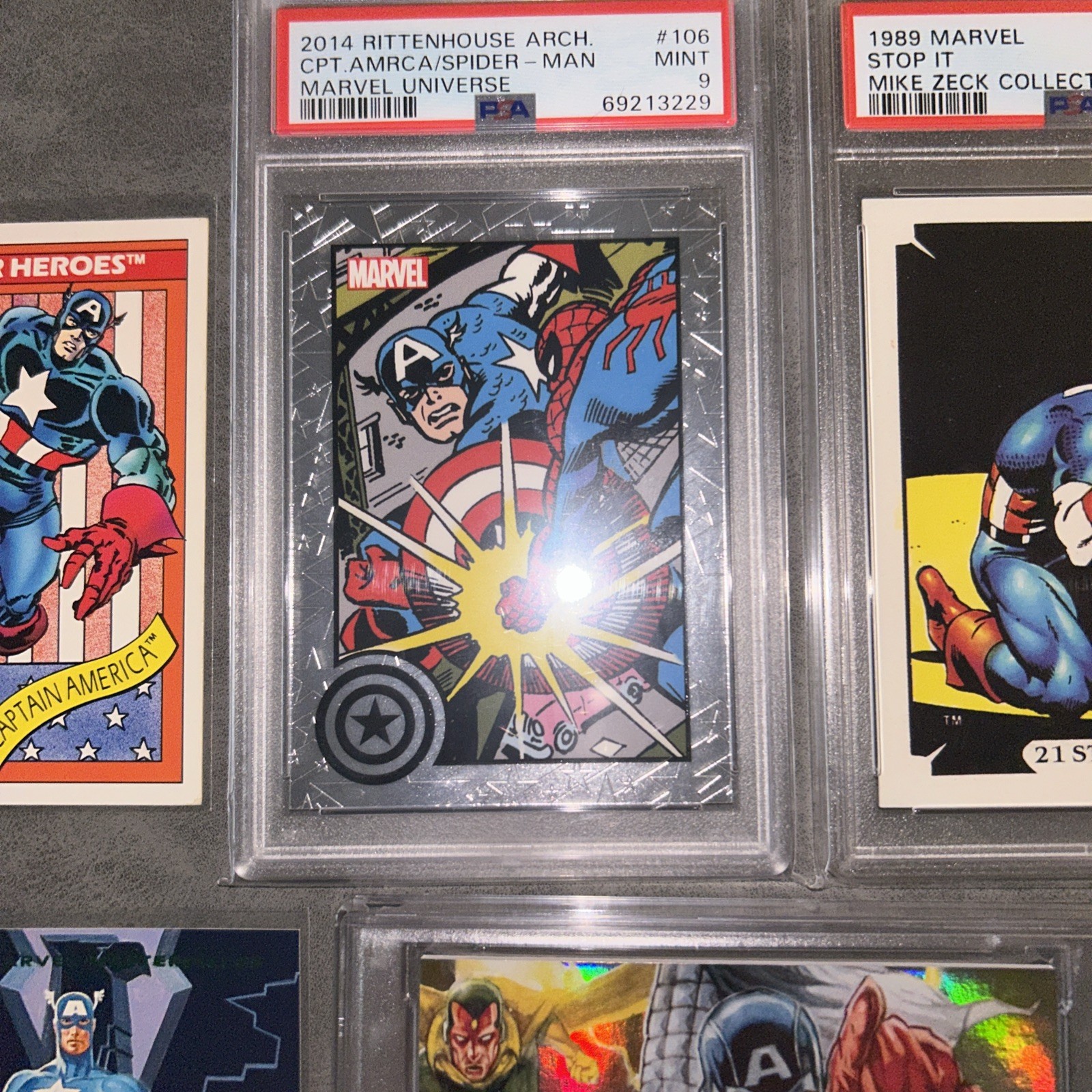 Marvel Captain America PSA 8-9 Mint card Marvel bonus Marvel trading cards view 13