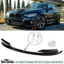 For BMW F30 F31 3 Series M Sport 2012-2018 Front Bumper Lip Splitter Gloss Black