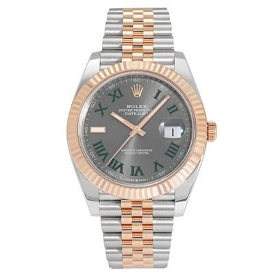 Rolex Datejust 126331 Rose Gold Stainless Steel 41.0mm Green Dial #YKW251