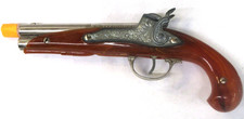 1950's Hubley Double Barrel FLINTLOCK pistol 9.25" capgun cap gun