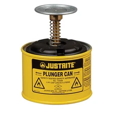 JUSTRITE 10018 Plunger Can,1 pt.,Steel,Yellow 13M352