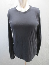 Adidas Size S Womens Black Cotton Blend Long Sleeve Activewear Sport Shirt 473