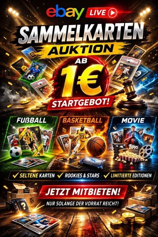 eBay Live Stream! Einzelkarten/Sticker Auktion ab 1 €