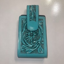 Western Cowboy/Cowgirl Hand Tooled Leather Flower Cell Phone Case