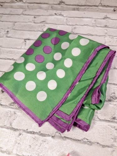 Vintage Scarf Lot of 3  Retro MCM Polka Dot Houndstooth 22" Square Silky Soft - Picture 4 of 7