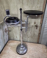 Vintage Chrome and Bakelite Standing Ashtray by Demeyere Belgium